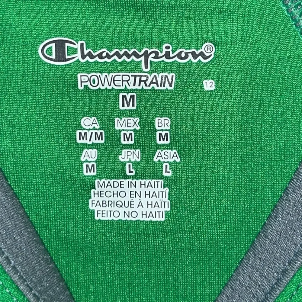 Champion Men's Green & Grey Powertrain Performance Short Sleeve T-shirt - M New - Picture 3 of 8